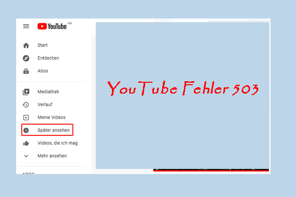 YouTube-Fehler 503 auf dem Computer beheben