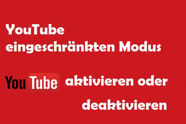 Aktivieren oder Deaktivieren des eingeschränkten Modus auf YouTube